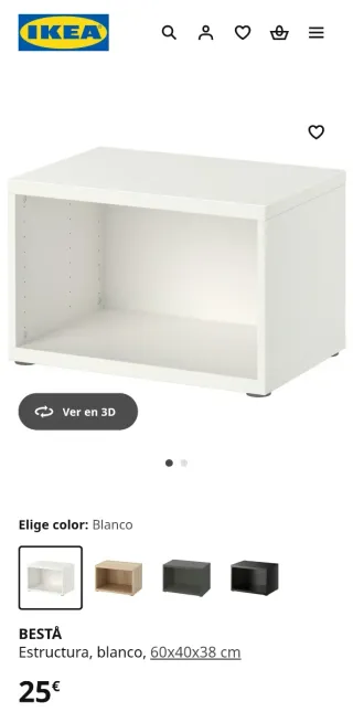 Módulo Ikea BESTA blanco y puerta GLASSVIK