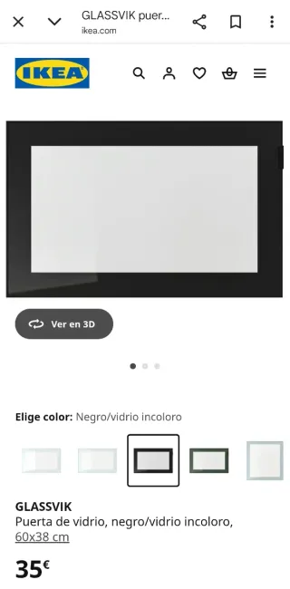 Módulo Ikea BESTA blanco y puerta GLASSVIK