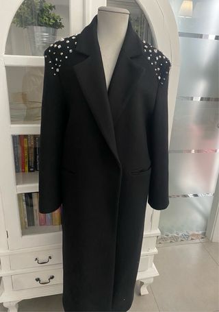 Abrigo Lana Zara Negro Talla M