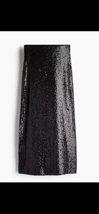 Falda larga de lentejuelas negra