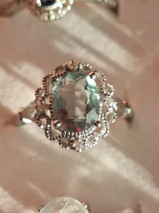 Anello Acciaio Fluorite Verde