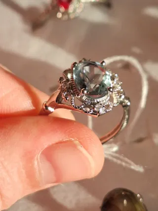 Anello Acciaio Fluorite Verde