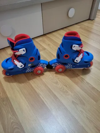 Pattini inline Oxelo blu e rossi
