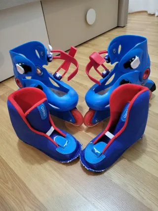 Pattini inline Oxelo blu e rossi