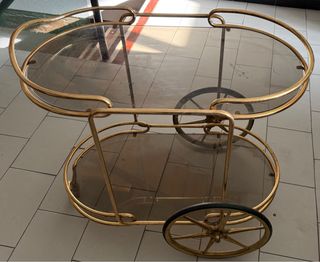 Camarera vintage cristal y metal dorado