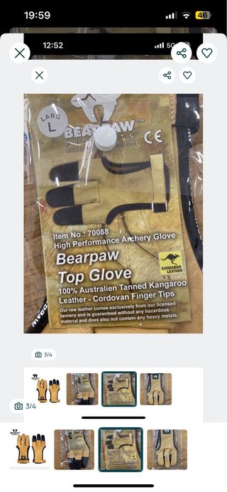 Luvas Bearpaw Tiro com Arco - Novas