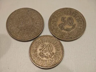 3 Monedas Extranjeras 50 y 20