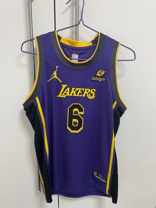 Camiseta Jordan Lakers #6 Morada y Amarilla