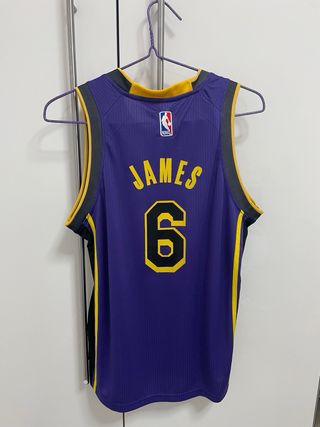 Camiseta Jordan Lakers #6 Morada y Amarilla