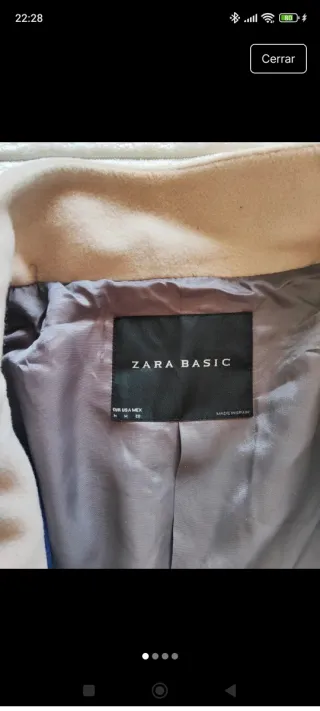 Parka Zara manga francesa beige