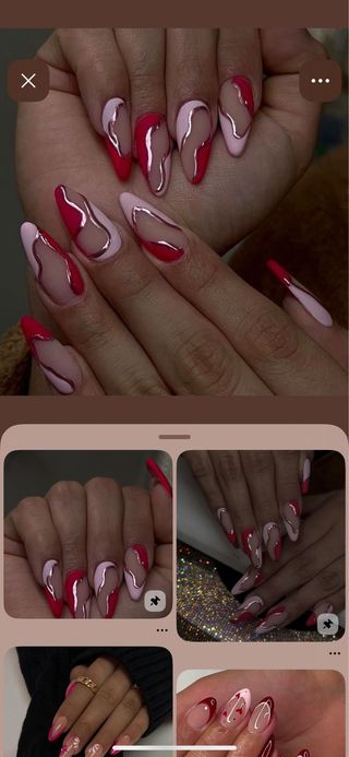 Uñas postizas acrílicas diseño abstracto