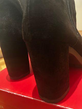 Botines ante tacón plataforma marrones