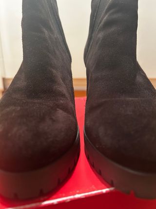 Botines ante tacón plataforma marrones