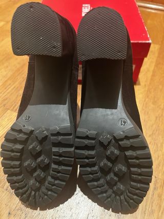 Botines ante tacón plataforma marrones