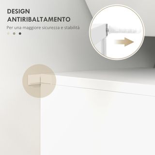 Mueble Sottolavabo para Baño de 2 Puertas, Armario Ahorrador de Espacio para Lavabo en Madera con Estante Regulable, Blanco Brillante