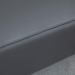 Sofá de 2 Plazas Convertible en Sofá Cama Individual con Brazos Regulables, Tapizado Efecto Piel Gris, 164X71X75Cm