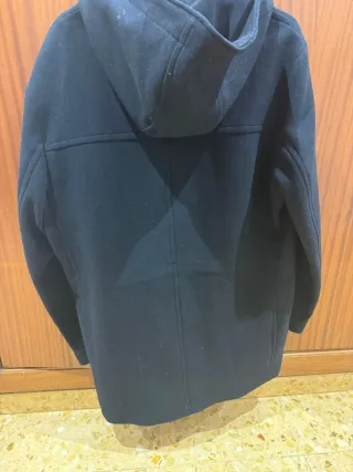 Abrigo lana capucha hombre azul/Marino