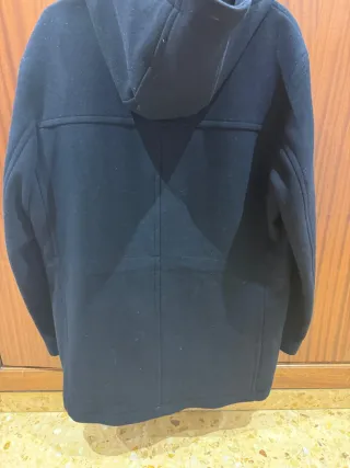 Abrigo lana capucha hombre azul/Marino