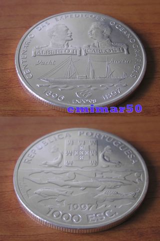 Moneda 1000 Escudos de Plata Portugal 1997