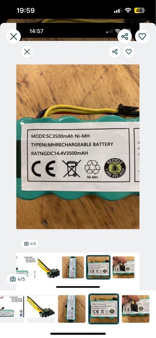 Bateria 14.4V aspirador Midea Kitfort Haier Panda