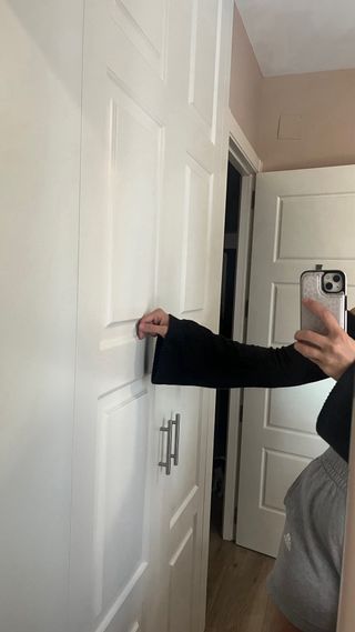 Top negro palabra de honor mangas acampanadas