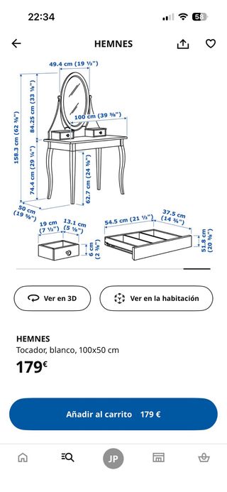 Tocador Blanco Ikea con Luces LED