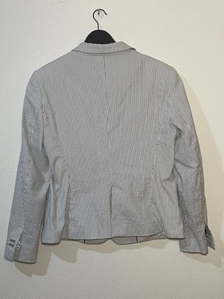 Blazer Zara Rayas Azul y Blanco