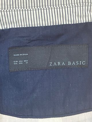 Blazer Zara Rayas Azul y Blanco
