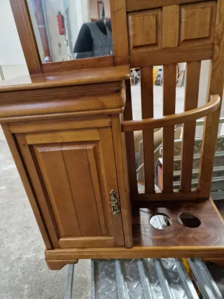 Mueble recibidor madera roble maciza