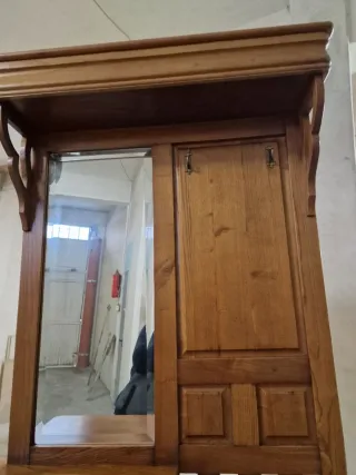 Mueble recibidor madera roble maciza