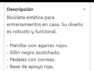 Bicicleta Estática Negra y Roja