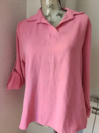 Blusa camisera rosa