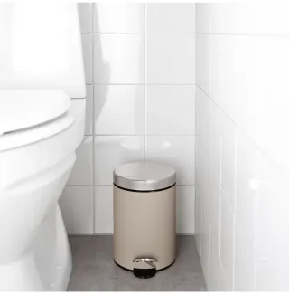 Cubo basura baño Ikea beige/plata