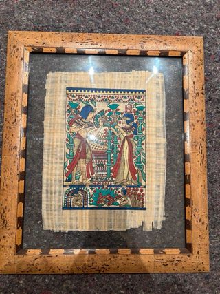 Pack de 4 Cuadros Egipcio Papel Marco Madera