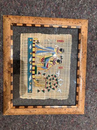 Pack de 4 Cuadros Egipcio Papel Marco Madera