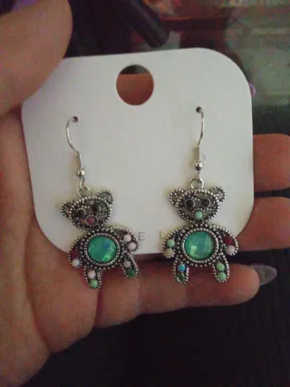 Orecchini Orsetto Multicolor Argento