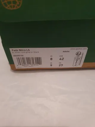 Zapatillas Puma Talla 42 Plata/Negro