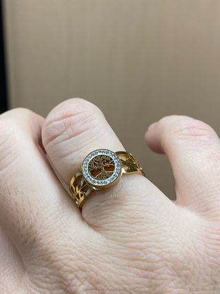 Anello regolabile albero della vita dorato