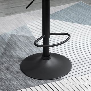 Conjunto de 2 Taburetes de Bar con Altura Regulable, Base de Metal y Asiento de Piel Sintética, Taburetes Altos Modernos Giratorios con Respaldo y Reposapiés 46X48X83-104Cm, Gris y Negro