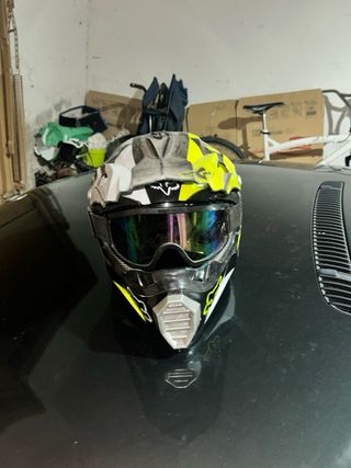 Casco Moto Enduro Fox Negro y Amarillo