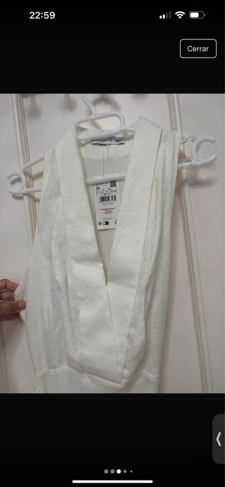 Vestido blanco de lino con cinturón