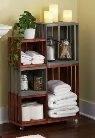 Cajas de fruta de madera.