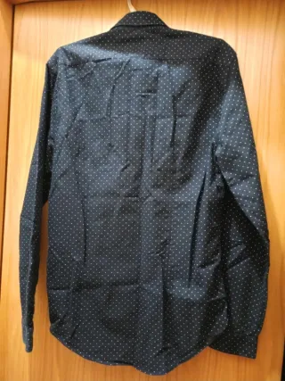 Camisa Zara Slim Fit Azul Marino Talla M