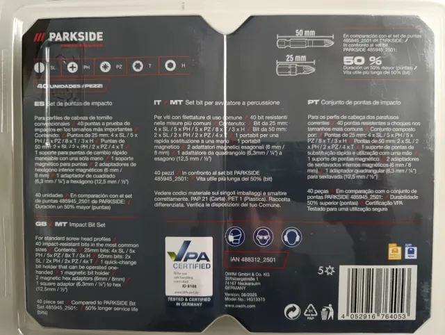 Puntas de impacto Parkside Performance