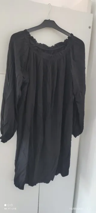 Vestido corto / Blusón Negro 100% Viscosa