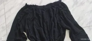 Vestido corto / Blusón Negro 100% Viscosa