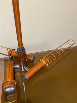 Lampadario effetto legno marrone oro