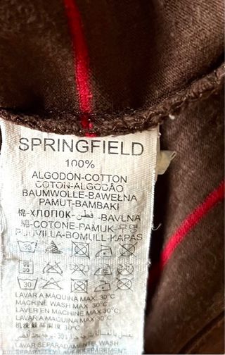 Polo Springfield XXL Manga Larga Marrón Rojo