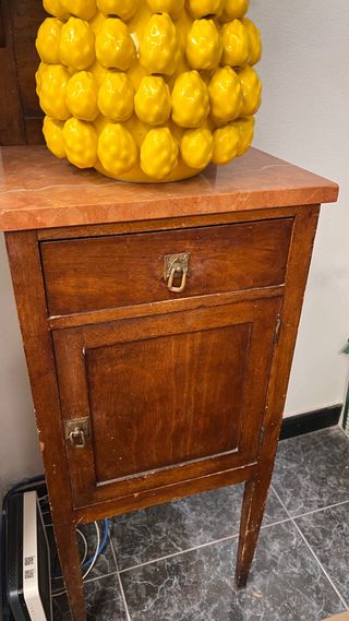 Mueble auxiliar madera y mármol
