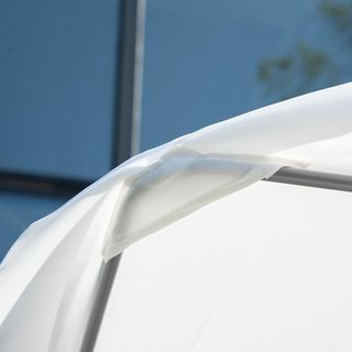 Tumbona Matrimonial 2 Plazas Tumbona con Parasol Regulable Exterior y Jardín 200X175X134Cm Crema